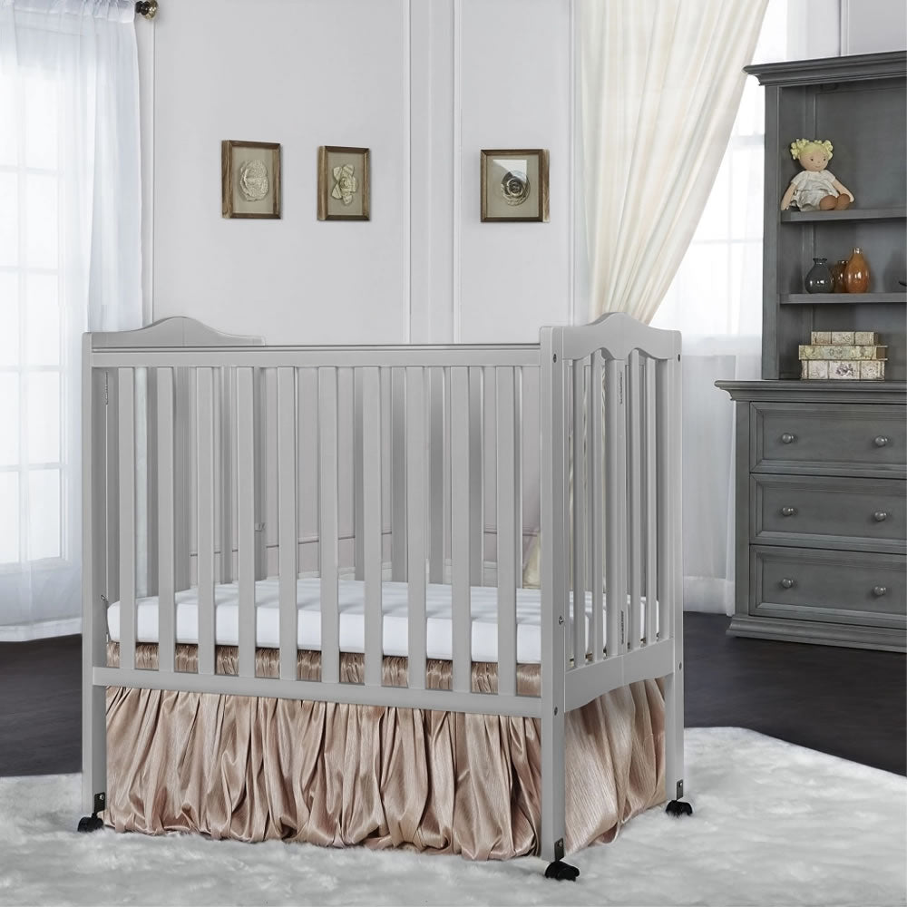 grey portable crib