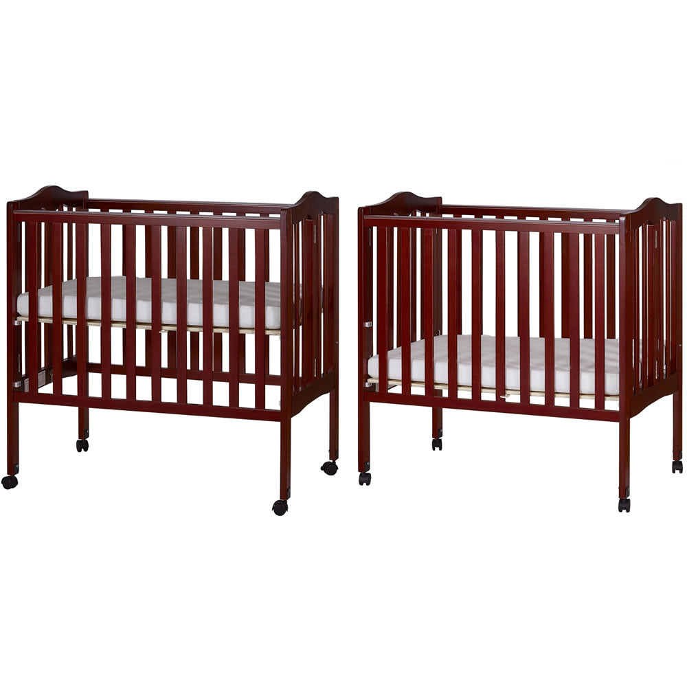 Dream On Me 2 In 1 Lightweight Folding Portable Crib Cherry