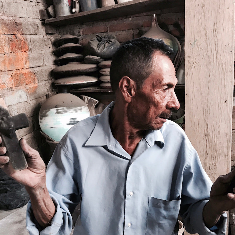 Serapio Medrano in his art studio