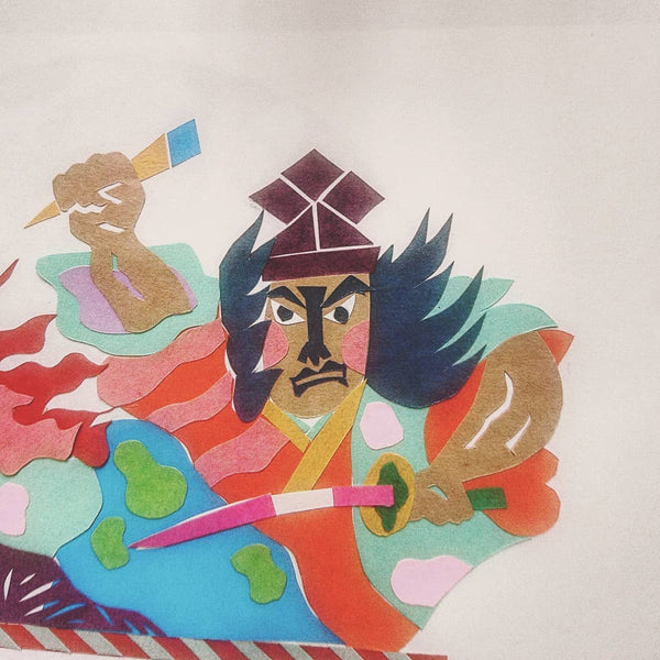 Paper art samurai