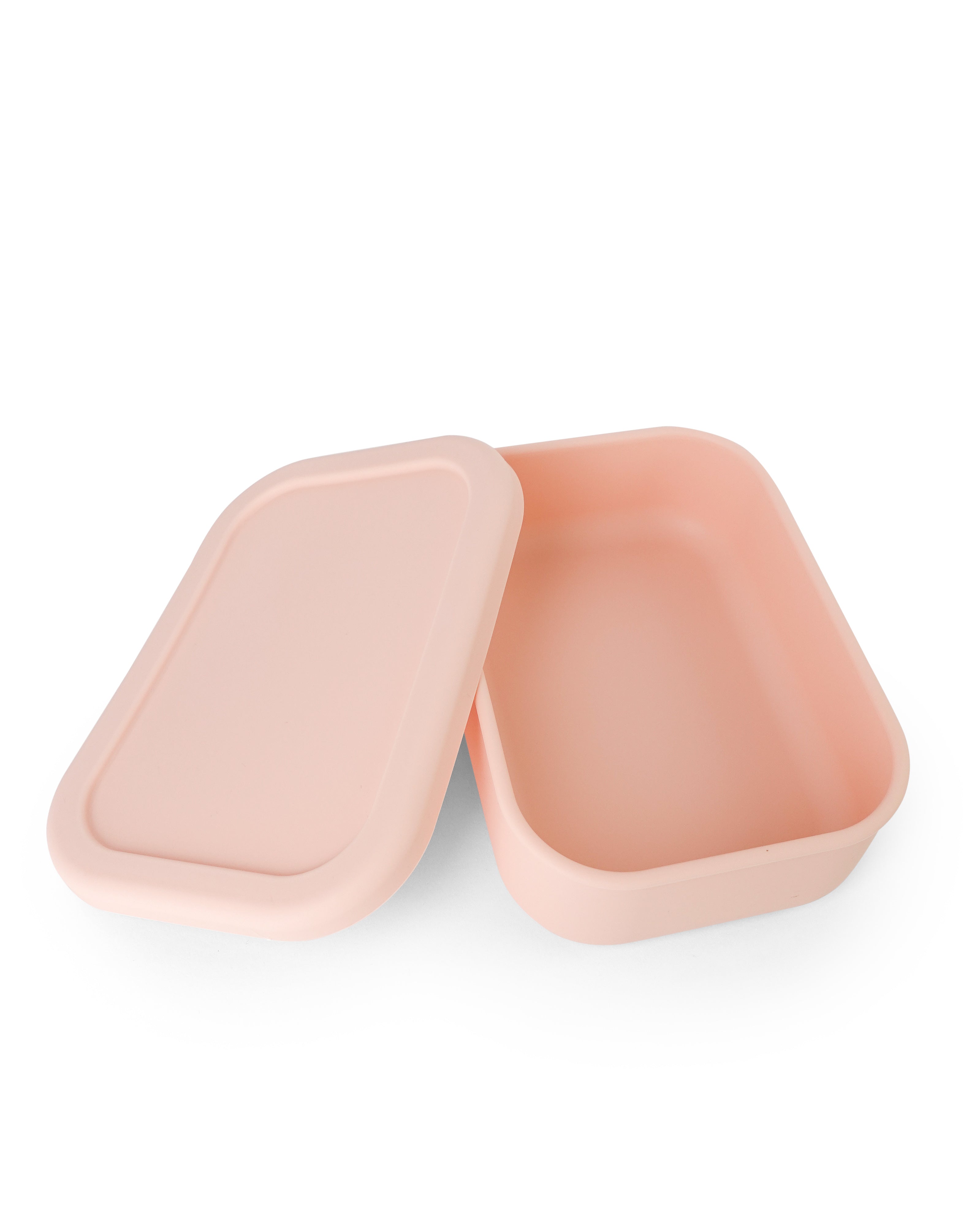 1pc Silicone Lunch Box, Minimalist Solid Color Pink Lunch Box For