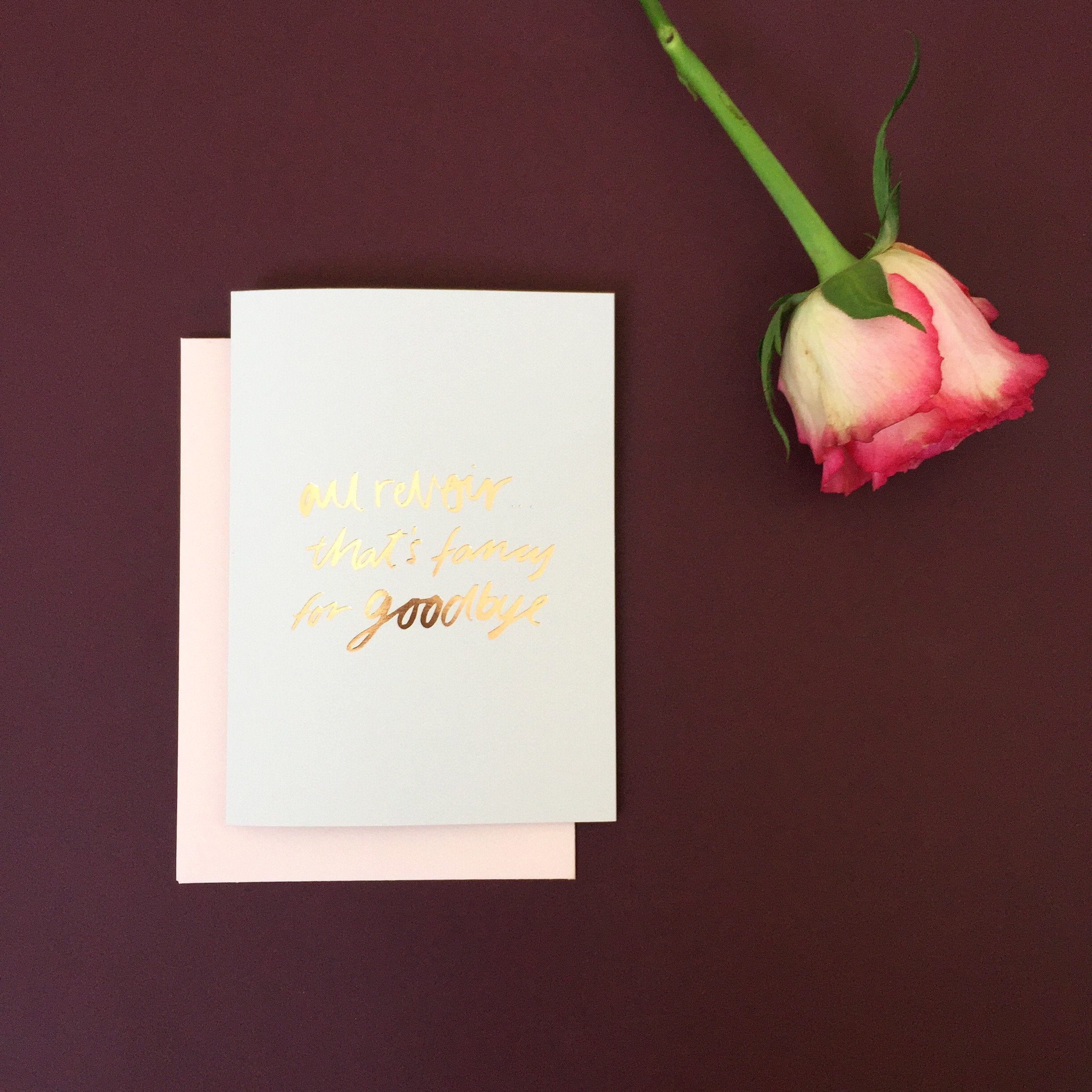 Au Revoir Greeting Card | Blushing Confetti