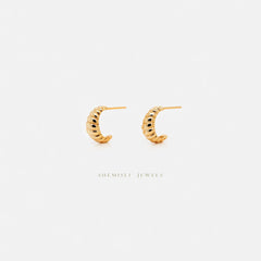 Croissant Hoop Studs Earrings