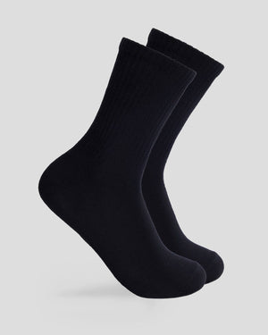 Womens Crew - Black - PSD - Black Womens Crew Socks