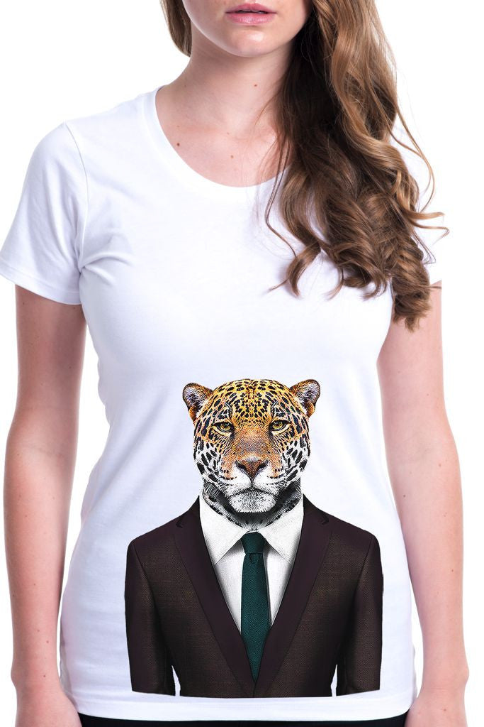 Women's Jaguar T-Shirt - White - Animalyser