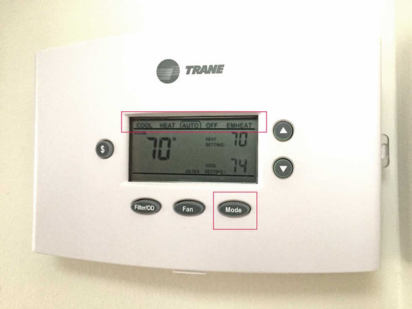 Switch the Thermostat control to OFF using the mode button or off switch