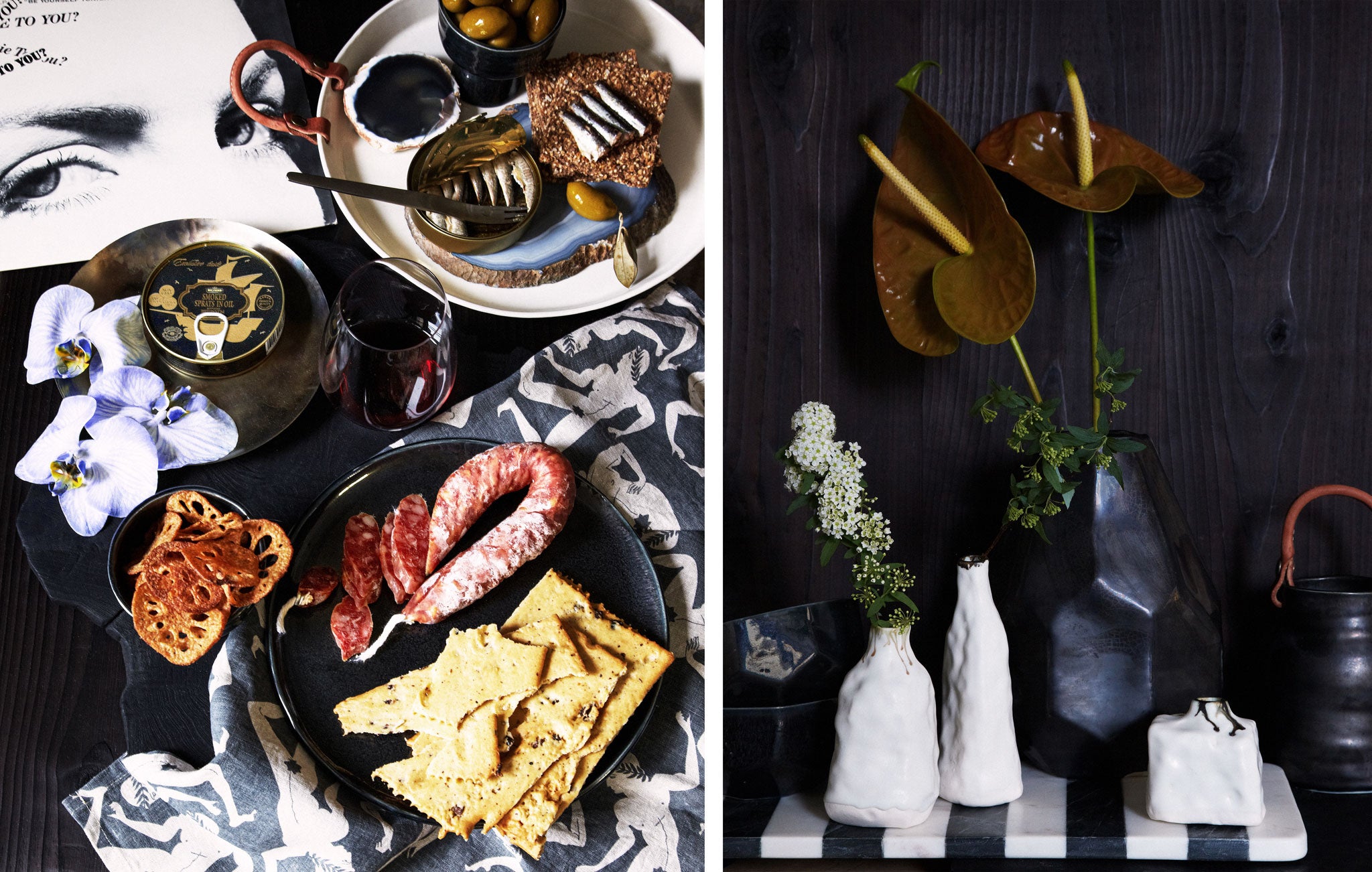 Marcus Hay Tastemakers Table Styling of DBO HOME Artisan Ceramics with table spread and vases