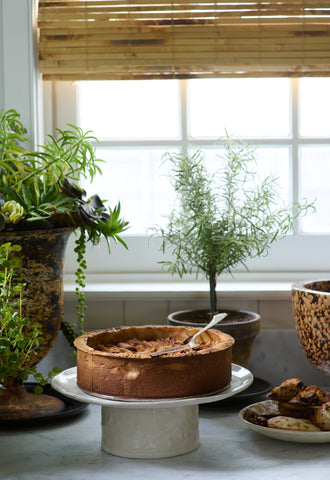 apple cake on Stucco Cakestand