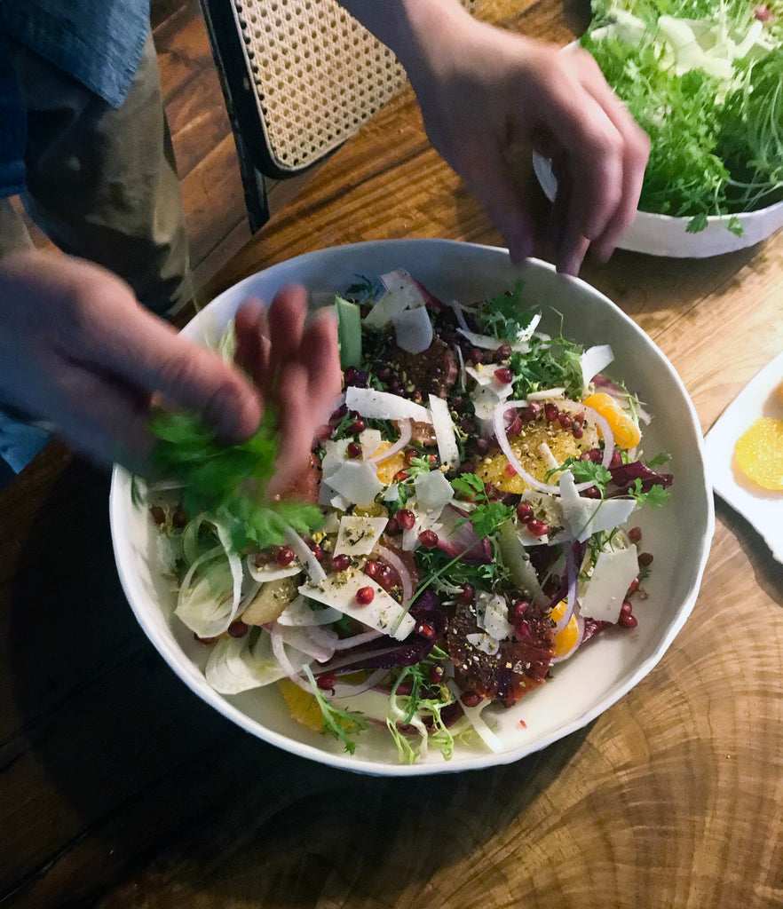 Citrus Salad toppings in DBO HOME artisan ceramic serving bowl