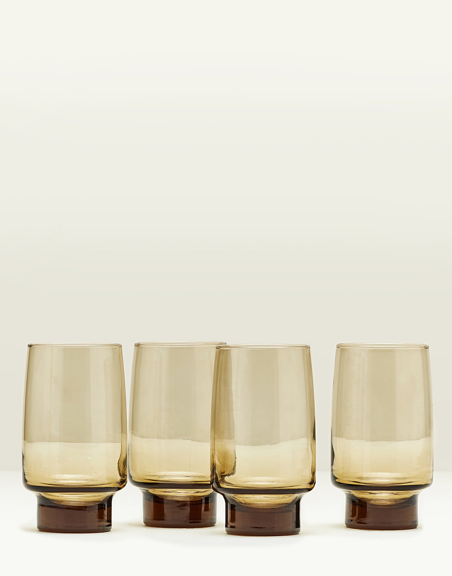 Vintage Smokey Brown Glass Tumblers (Set of 4)