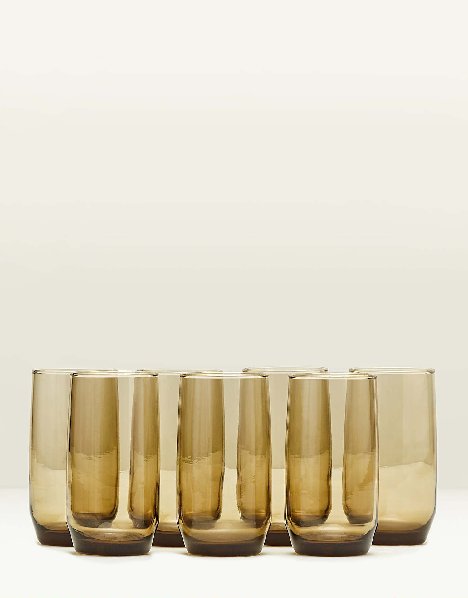 Vintage Amber Libby Water Glasses (Set of 7)