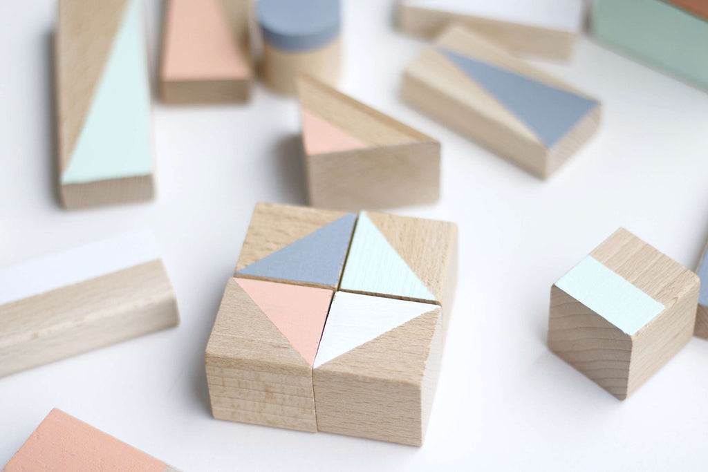 pastel wooden baby blocks