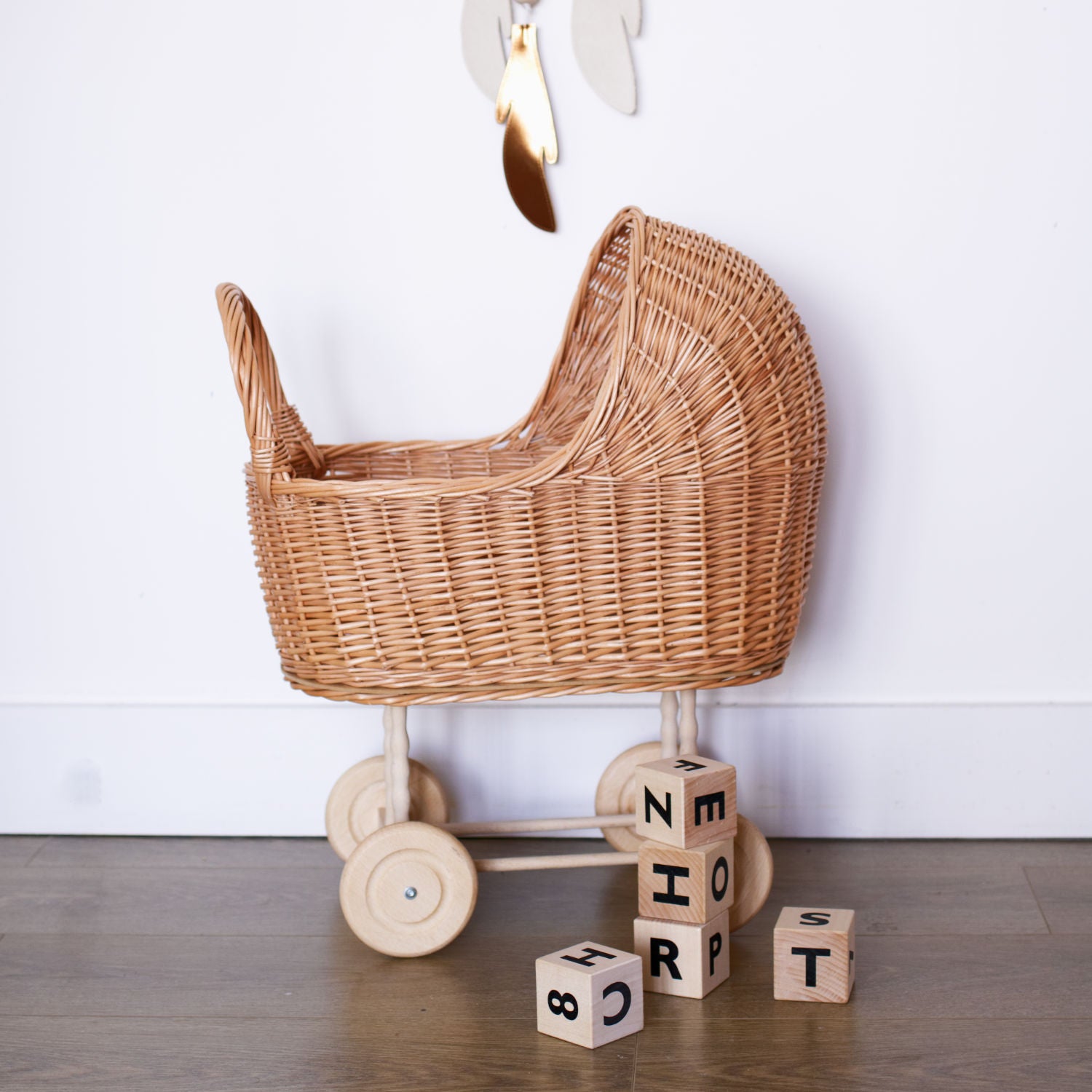 wicker doll carriage