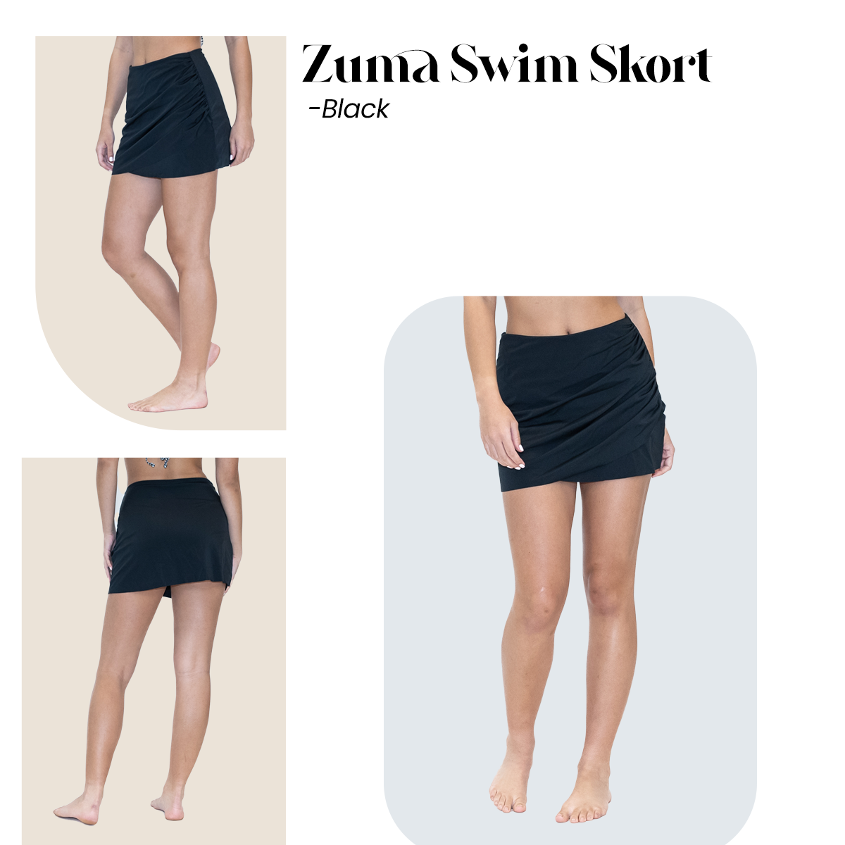 Zuma Swim Skort - Black