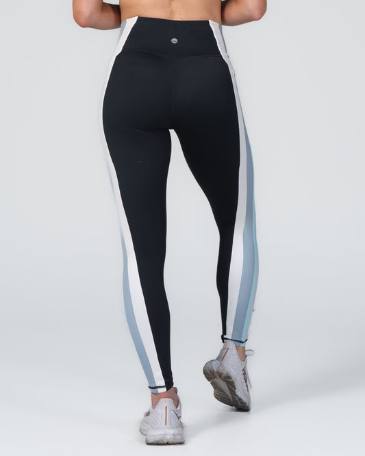 Cetara Side Panel Leggings - Black / White - Certo Apparel