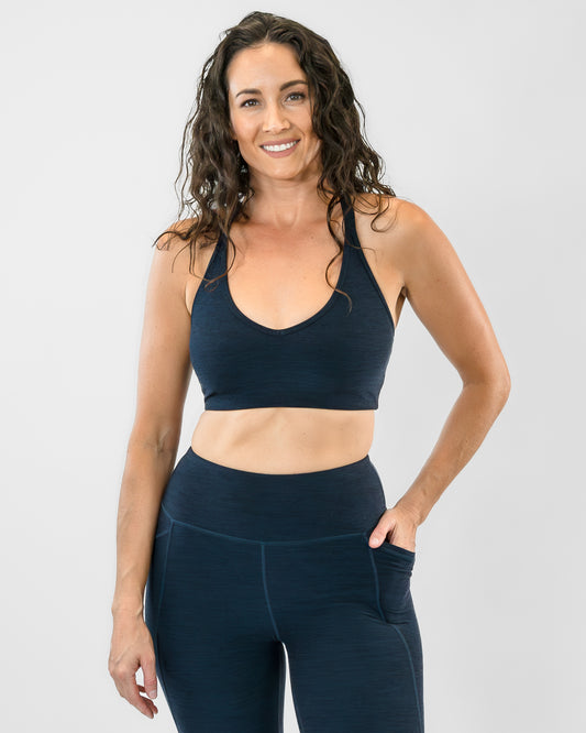 Senita Athletics - The Blue Rosa Amp Leggings + Ava Crop Top in Navy👌👌👌  An A+ outfit on our report card.