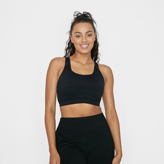 Nursing Bralette - Soft Modal Fabric, Jet Black