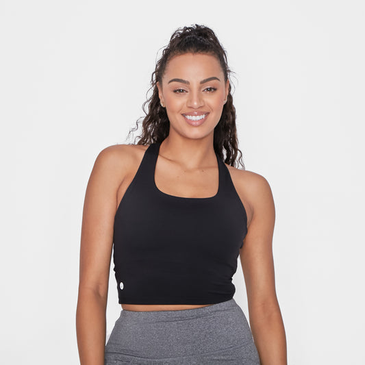 Solid Athletic Crop Top - Black – SummerTies