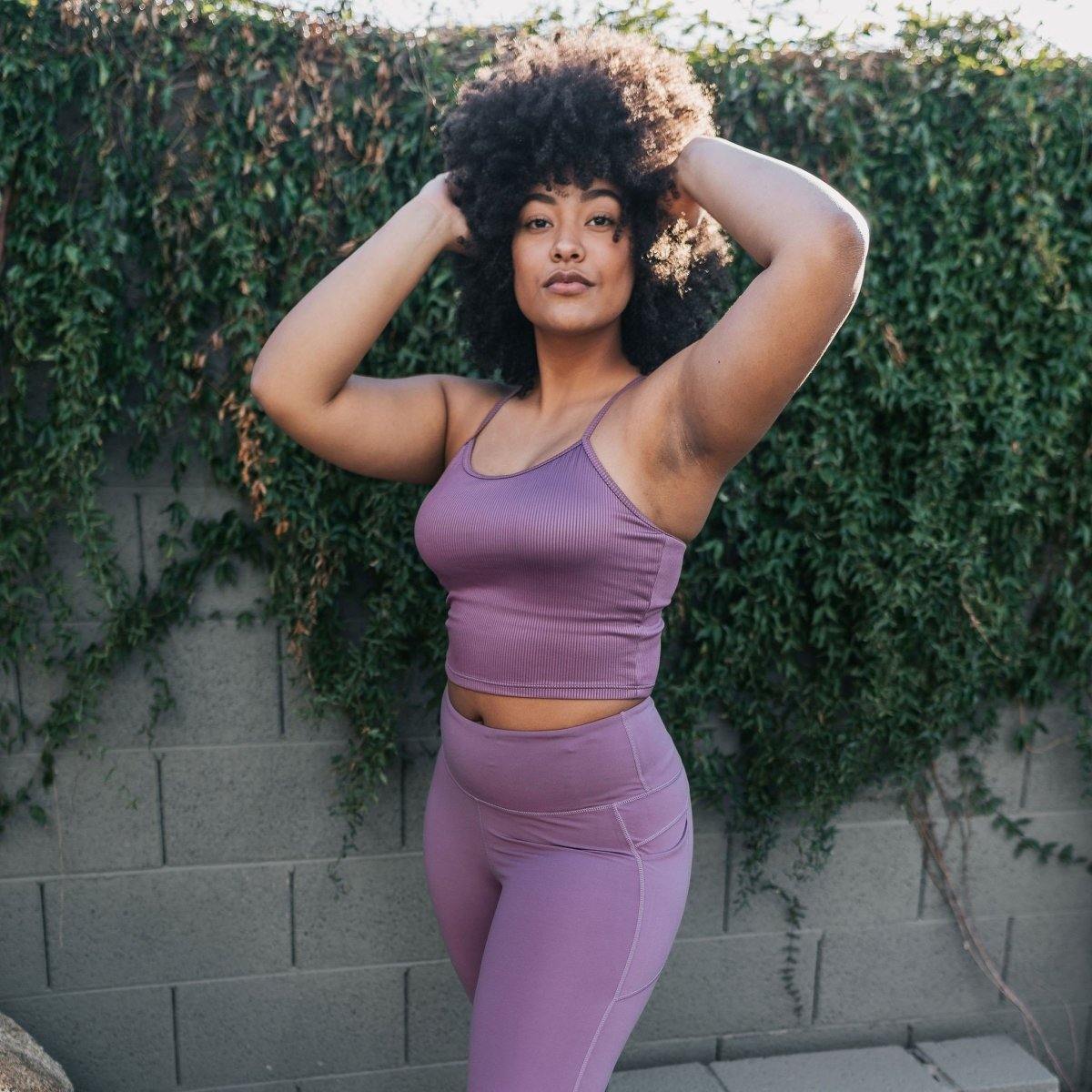 Ava Crop Top - Ribbed Lilac - FINAL SALE - Senita Athletics