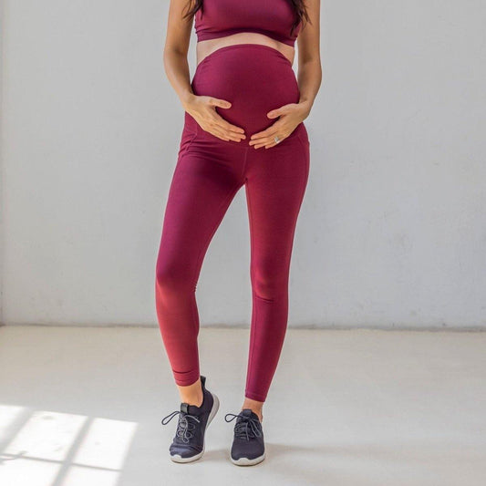 Lux Mamacita Maternity Capris - Black/Evergreen Terrain – Senita Athletics