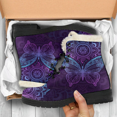 purple butterfly boots