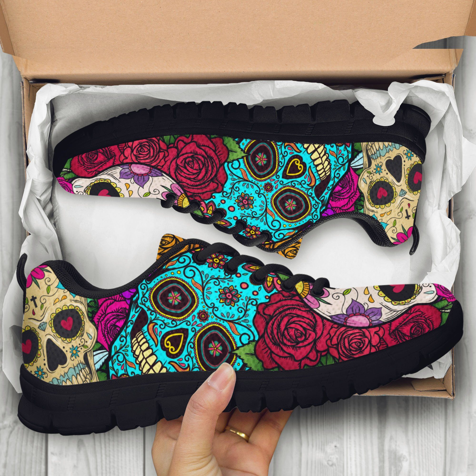 sugar skull tennis shoes