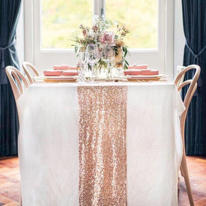 silver table runners wedding