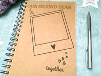 our second year together A5 journal, second anniversary gift