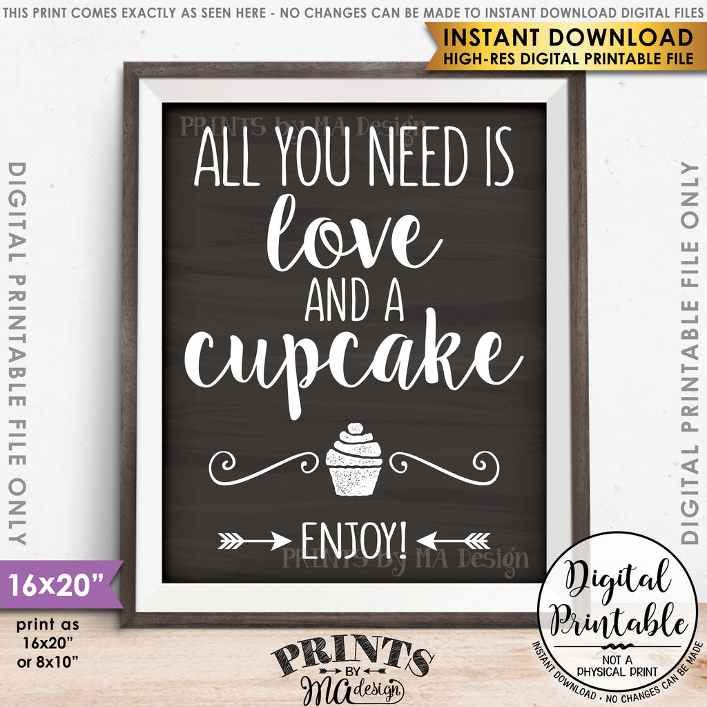 Download All You Need is Love and a Cupcake Sign, Wedding Reception ...