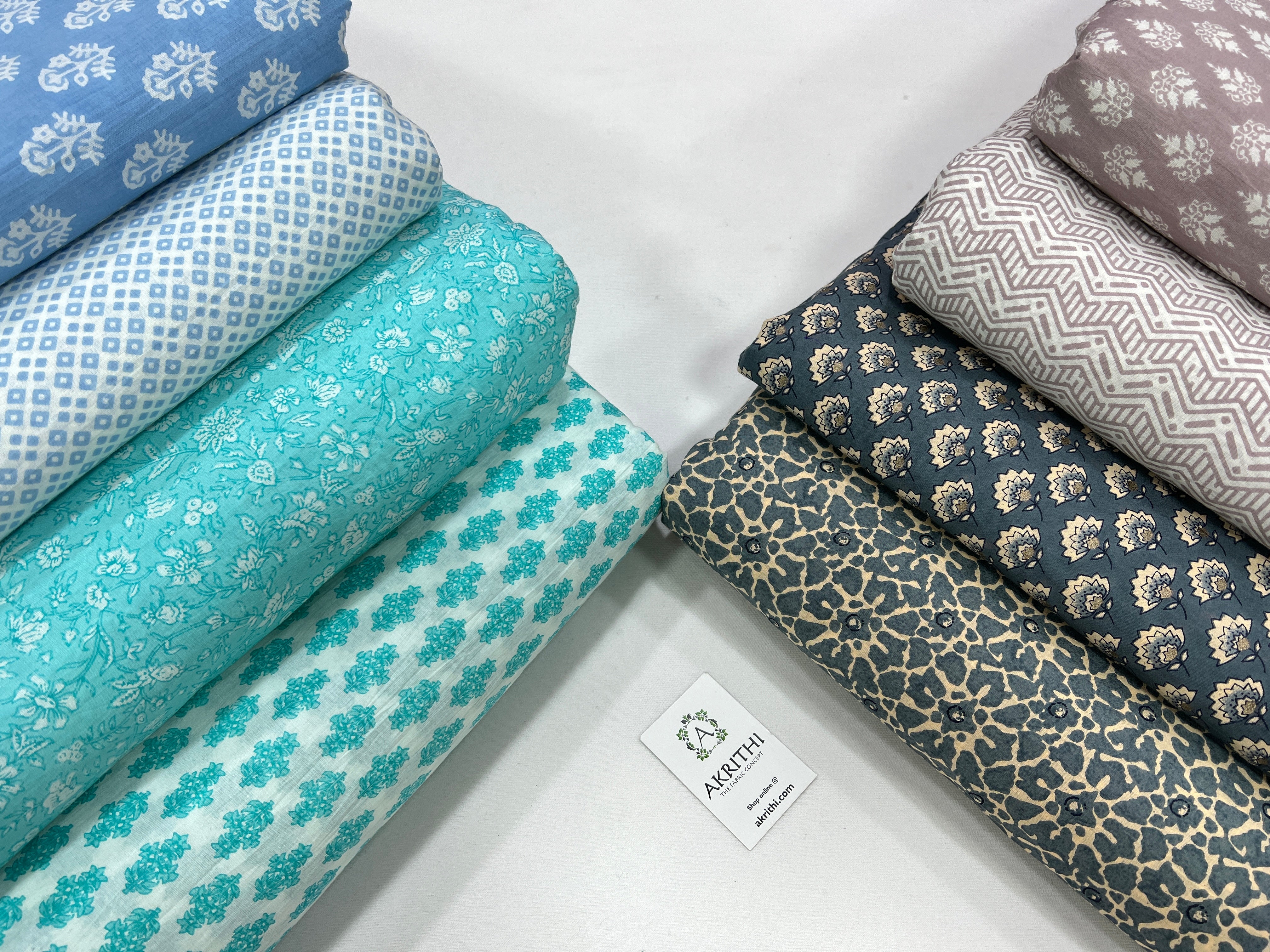 Buy pure cotton fabrics online  Plain cotton and printed cotton fabrics. –  Akrithi