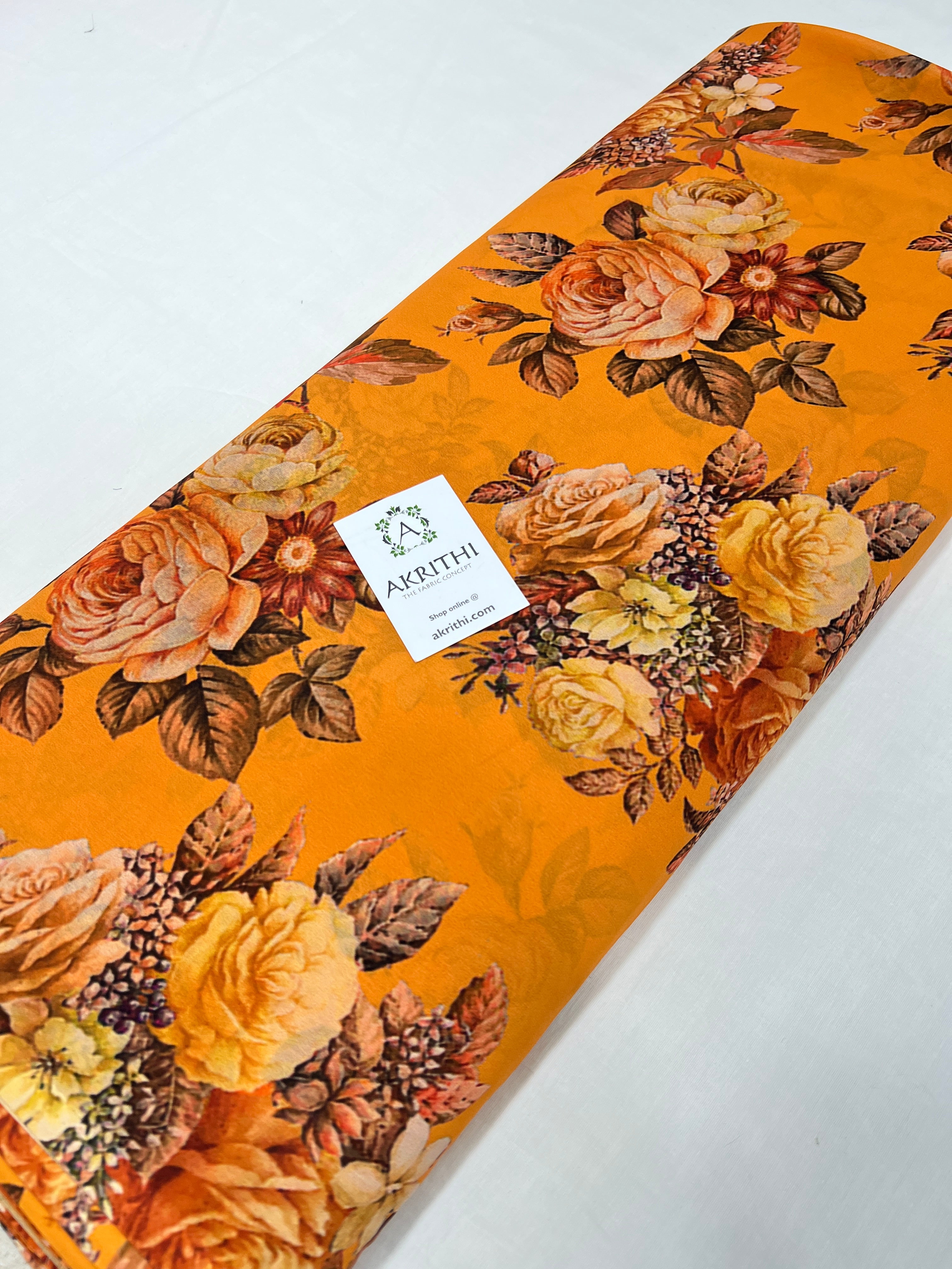 Buy printed georgette fabric online : printed fabrics online – Akrithi