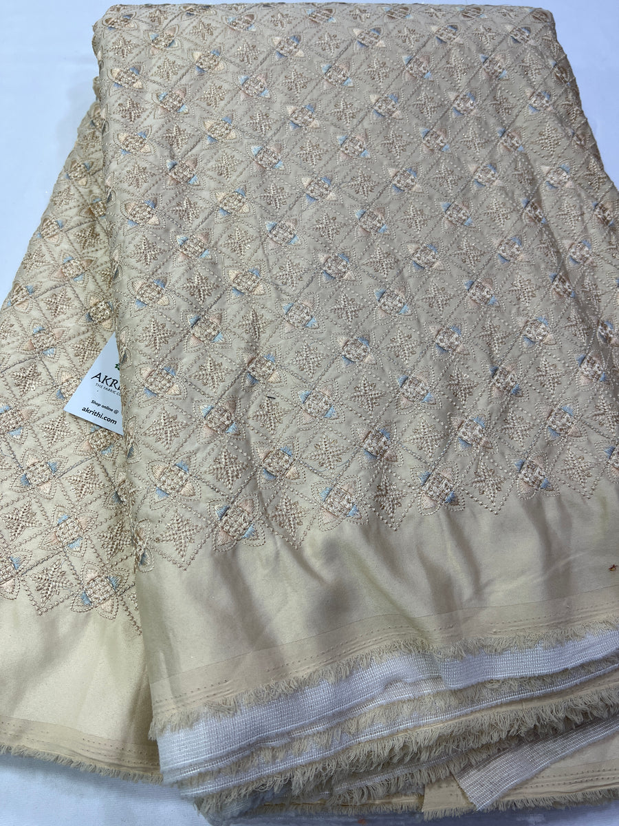 Buy embroidery fabric | Embroidered designer fabrics online – Akrithi