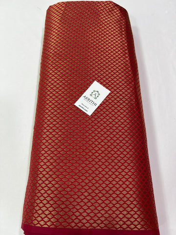 Banarasi brocade fabric red and pink dual tone
