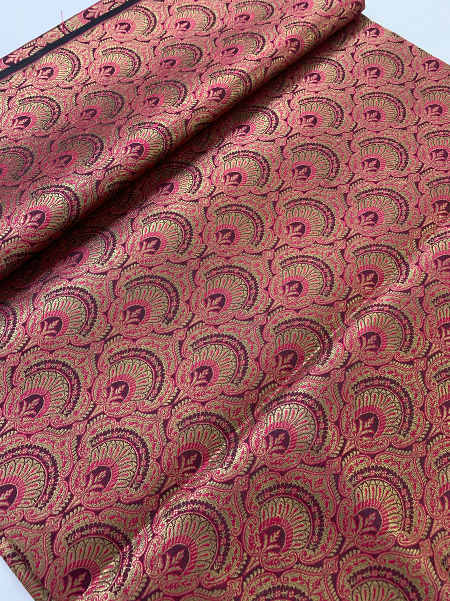 Buy Banarasi fabric online : Soft Banarasi brocade fabrics, Banarasi K ...