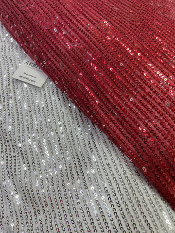 60inch Red Imported Soft Net Sequin Fabric at Rs 332/meter in Delhi