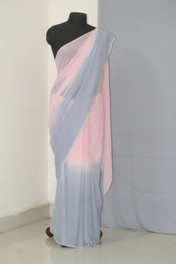 Designer Twin Shaded Gray Black Chiffon Saree with Double Blouse and M –  Ethnic's By Anvi Creations