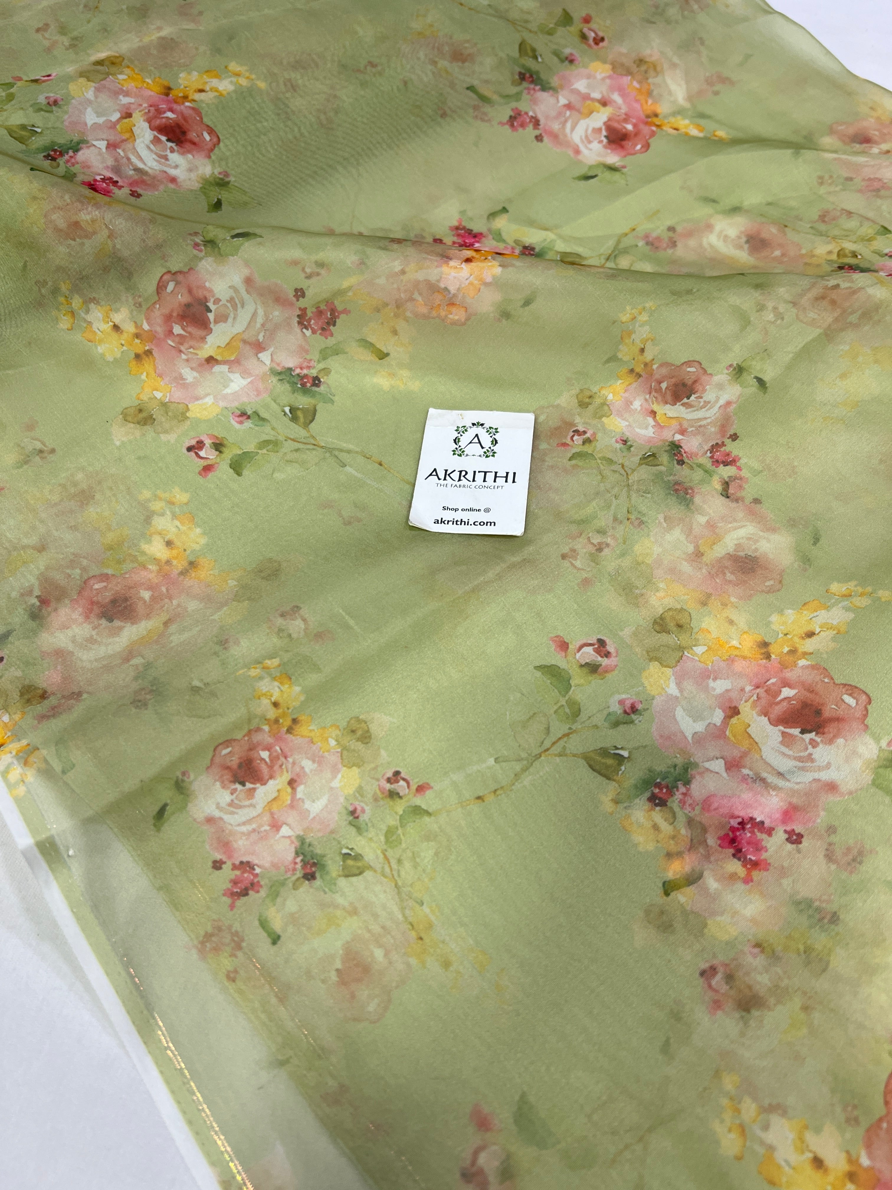 Buy printed organza fabric online : printed fabrics online – Akrithi