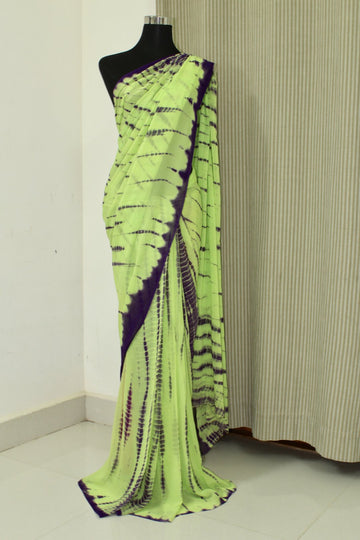 Gorgeous Hand Painted Black with Multicolor Tie and Dye Saree with Nat –  Jullaaha Store