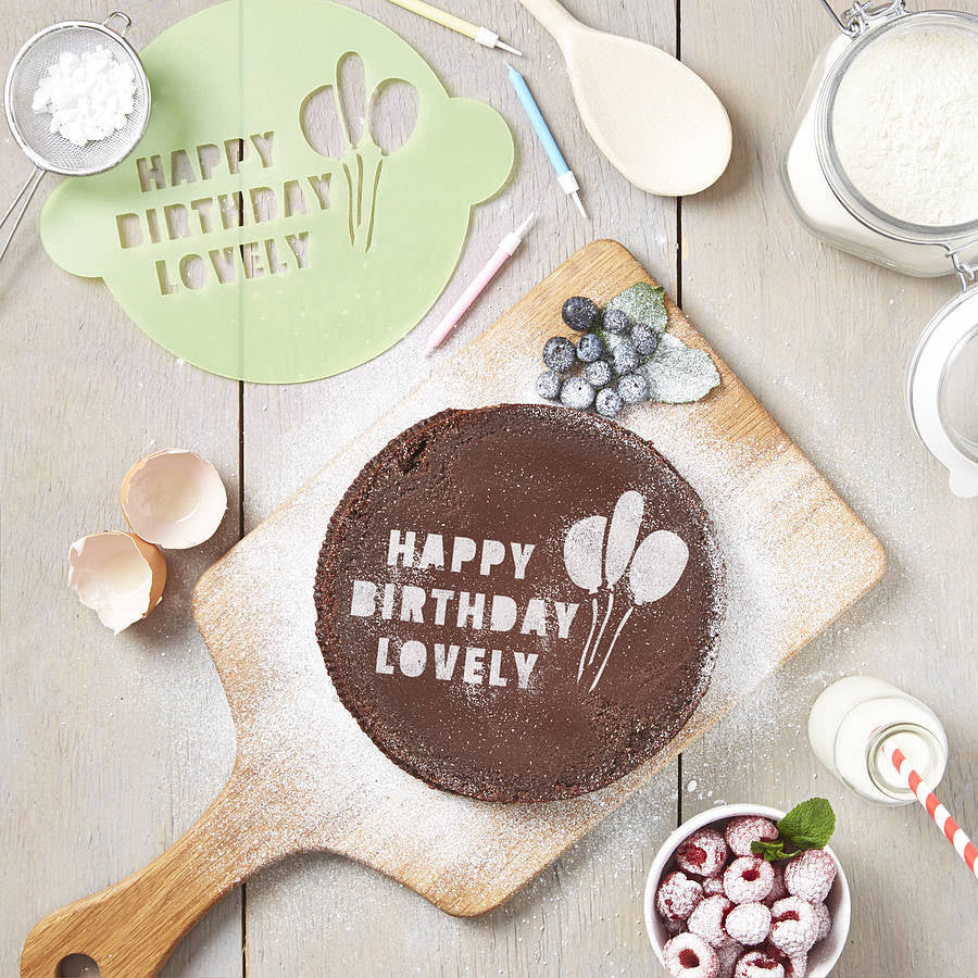 Happy Birthday Cake Decorating Stencil/