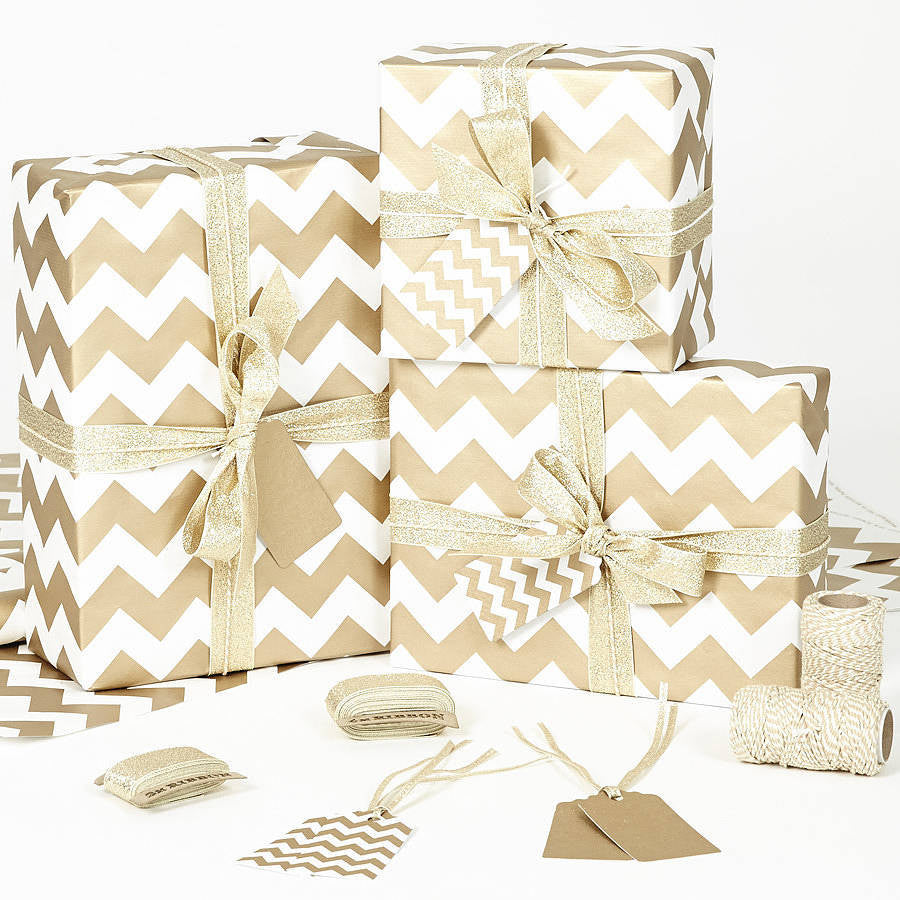 Recycled White Star Brown Wrapping Paper 