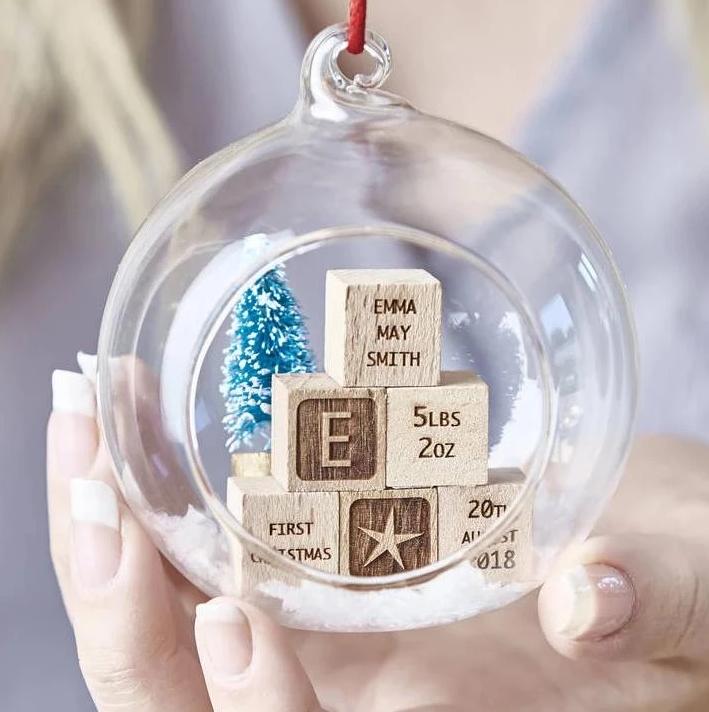 baby boy first christmas bauble