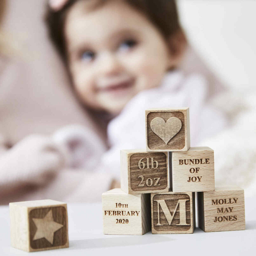 personalised wooden blocks baby