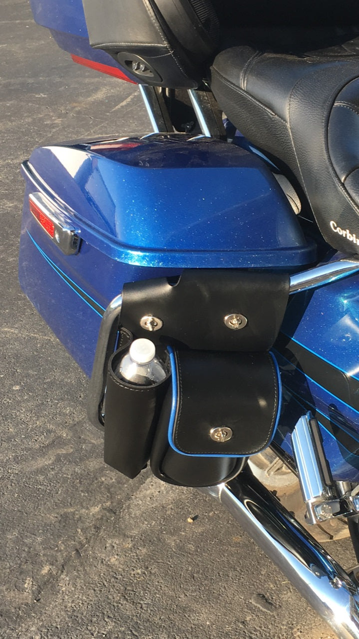 saddlebag guard bag with water bottle holder