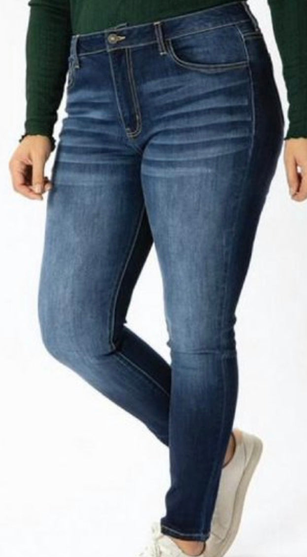 KanCan Denim blue mid rise skinny jeans PLUS - Afbeelding 1 van 1