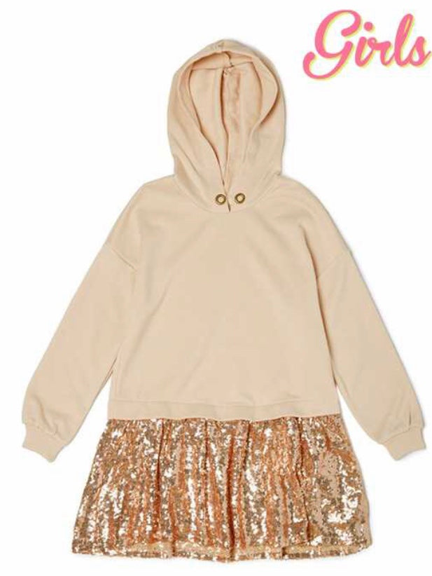 sequin hoodie dress