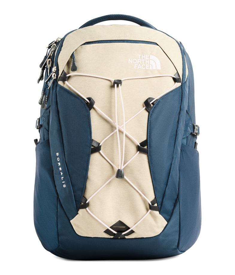 north face light blue backpack