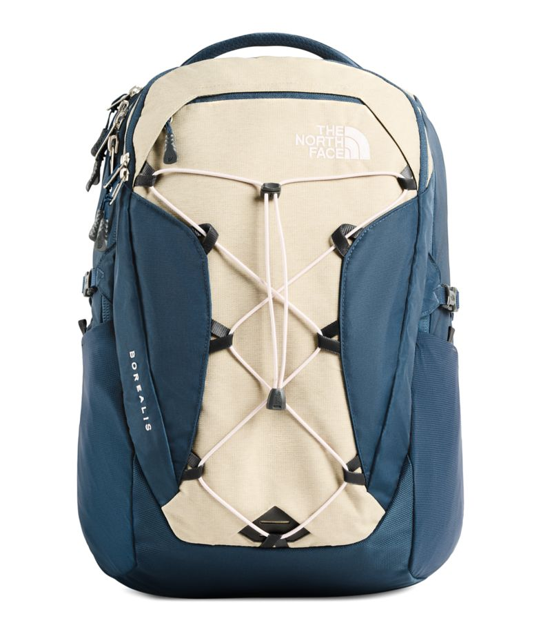 beige north face backpack