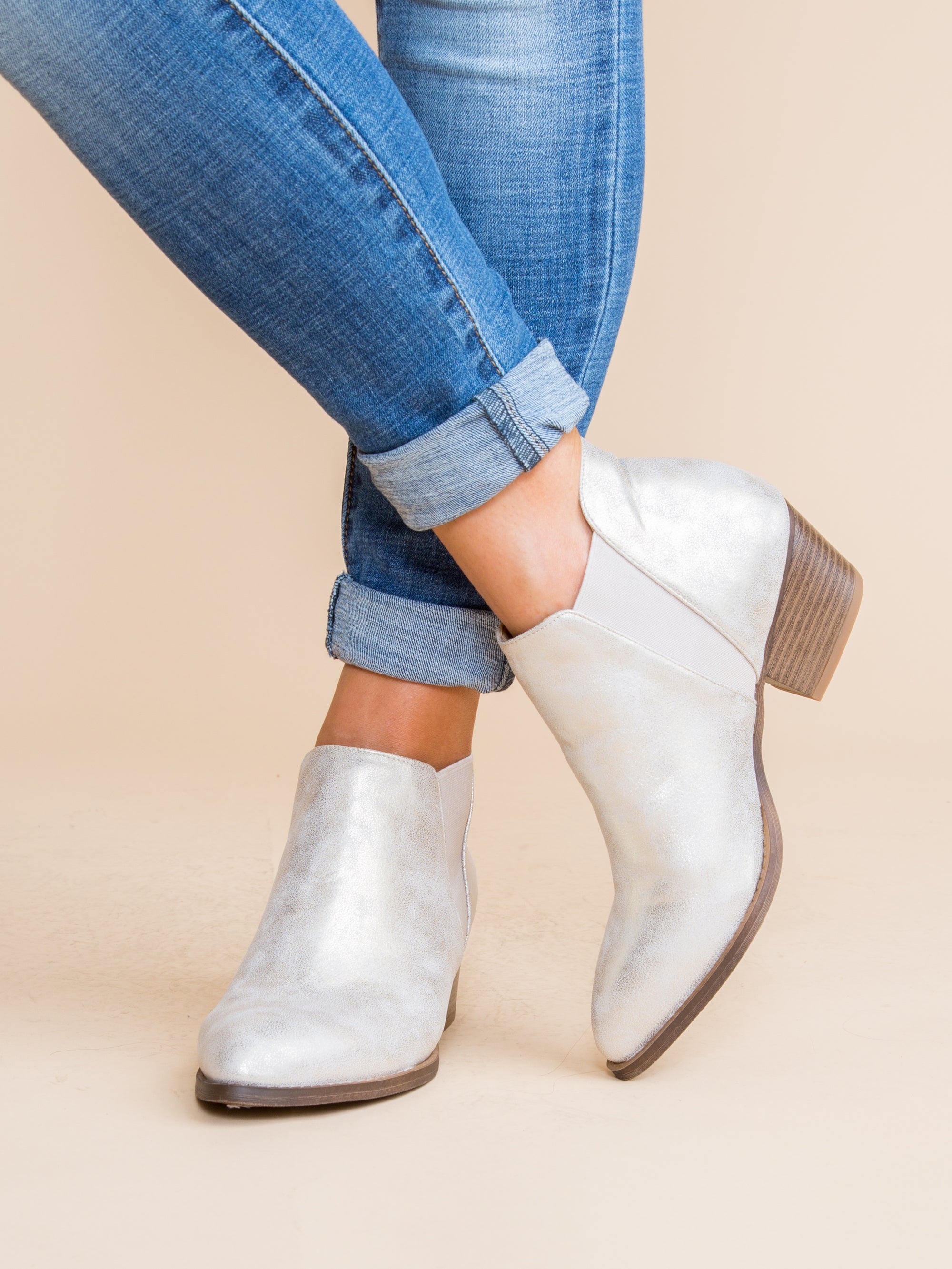 metallic bootie