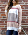Stevie Color Block Sweater - Taupe Multi