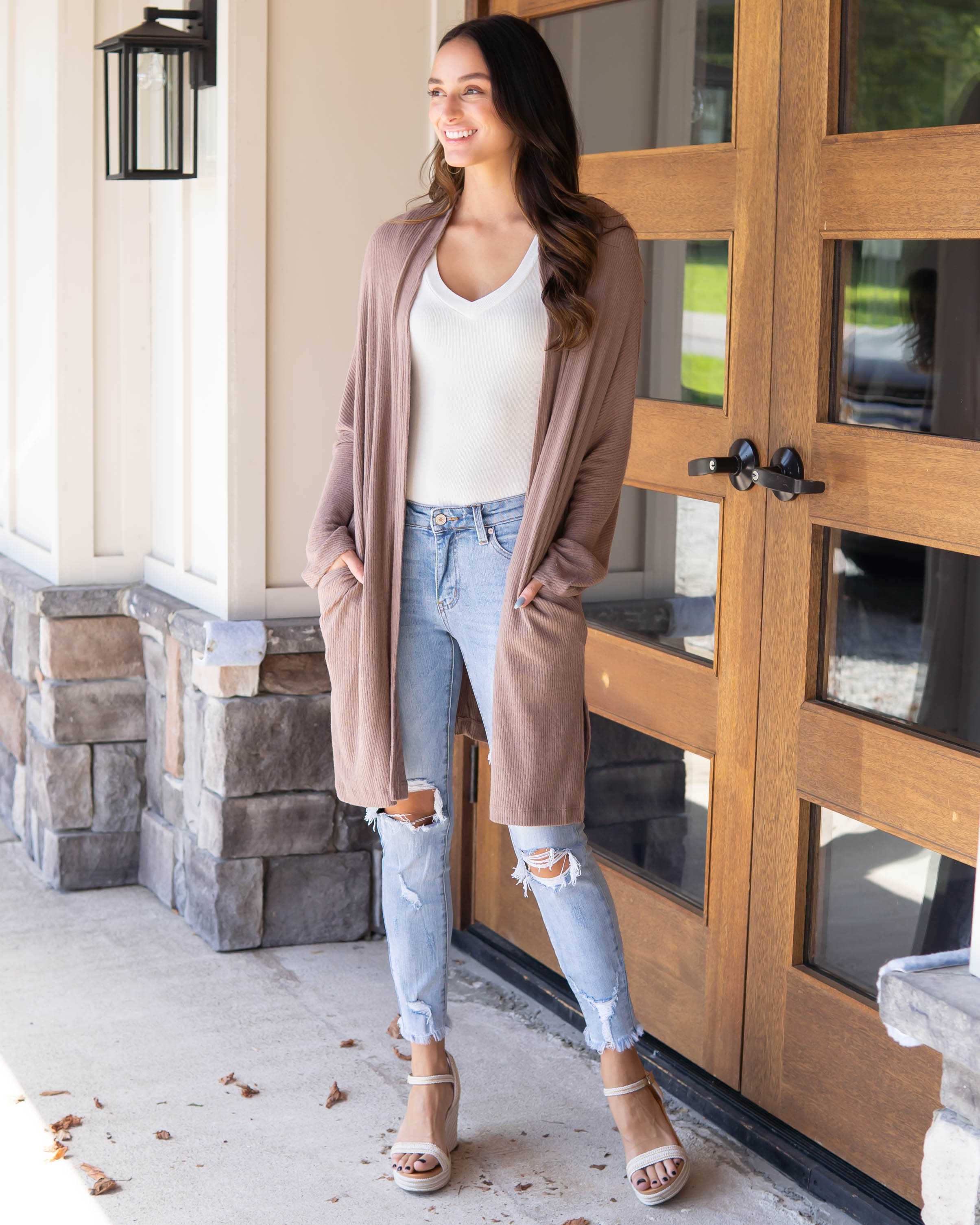 Cozy Comforts Cardigan - Mocha - Eleven Oaks Boutique product image